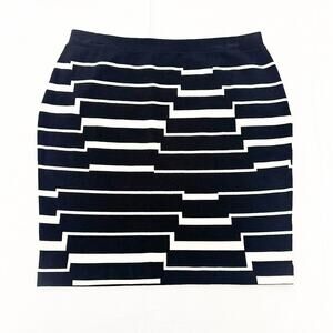 Band of Outsiders Striped Geometric Patterned Printed Mini Skirt Size 3 Large